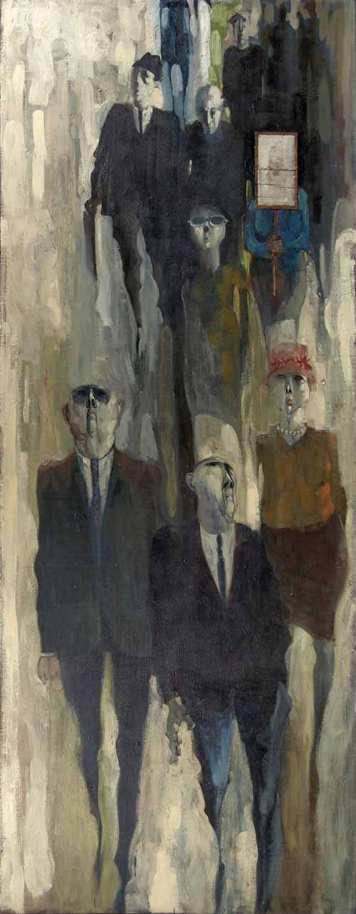 Three men in suits and hats are standing together. Three men in suits and hats are standing together.