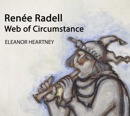 Contemporary figurative painting jester playing flute